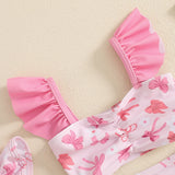Toddler Baby Girl Bikini Set Swimsuit Bow Strawberry Print Tank Tops with Shorts and Hat Bathing Suit 3 Pcs Beachwear