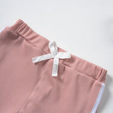 Baby Girl Solid Color Set Cartoon Glasses Printed Ruffle Edge Short Sleeves+Shorts Set Children's Shorts Daily Wear