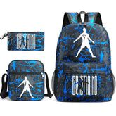 3pcs Simple Lightweight Backpacks CR7 Sports Casual Travel Outdoor Backpacks Teens Laptop Mochilas sac a dos