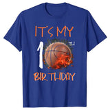 7th 10th 11th 12th Birthday Boys Shirts Basketball 7,10,11,12 Years Old Kids Gift Tee Tops Basketball-Fans Aesthetic Clothes