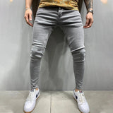 2023 New Men's Stretchy SKinny Jeans Solid Color Slim Fit Casual Pants Fashion Mens Designer Clothes Streetwear Denim Trousers