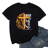 Christian Shirts for Men Inspirational God Faith Shirt Oversized Christian Faith Cross Tee Tops