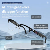 AI Real-time Translation Smart Glasses Wireless Bluetooth Call & Voice Assistant Touch Control Glasses with Mic Speaker Earphone