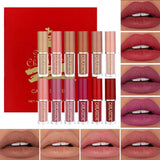 12 Color Book Matte Lipstick Set Non stick Cup Waterproof Lip Gloss Women's Makeup Long Lip Gloss Christmas Set