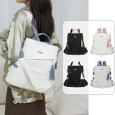2025 Oxford Cloth Stitching Women'S Backpack Anti-Theft Back Zipper Girls Schoolbag Casual Travel Double Shoulder Backpack