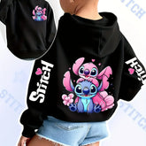 2025 New Children's Disney Cartoon Stitch Fashion Angel Monster Boys Girls Outdoor Warm Comfortable Sporty Cute Playful Hoodies