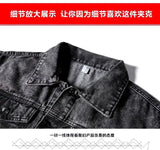 2025 Autumn Winter Men Jean Set Jacket New Tide Cowboy Jeans Suit Jacket Handsome Men's Clothing Cultivate One's Morality