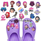 16/18pcs K-POP Demon Hunters Cartoon Shoe Charms Accessories Children Shoe Decorations Fit Wristband Clogs Sandal Kids Xmas Gift