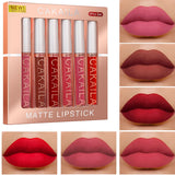 CAKAILA 6-Color Lip Gloss Lipstick Set Liquid Matte Velvet Matte Women's Makeup Long-lasting Waterproof Non-stick Cup Non-fade