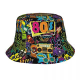 Beach Hatwear Retro 80 90s Stuff Bucket Hats Street Teen Sun Hat Graffiti Music Ispoti Cap UV Protection Fishing Fisherman Hat