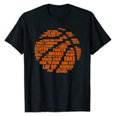 Basketball Terms Motivational Word Cloud T-Shirt Basketball-Player Graphic Tee Tops Funny Short Sleeve Letters Printed Outfits