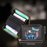 1pc Stitch Accordion Zipper Card Bag, Card Holder Coin Wallet Credit Card Holder, Portable Zippered Coin Bag For Everyday Use