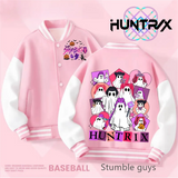 2026 Spring Autumn New Boys Girls Jacket KPop Demon Hunters Printed Baseball Uniform for 4-14 Years Children Sports Outerwear