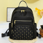 Diamond check embroidered thread riveted backpack women's fashion travel bag casual all-match women's backpack