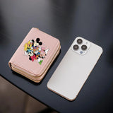 1pc Mickey Minnie Donald Short Coin Purse with Card Slots, Double Zipper Wallet - Large Capacity Credit Card Holder And Coin