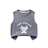 Children's Summer T-shirts Boys Girls Vests Sleeveless Cartoon Tee Tops 100% Cotton Comfortable Kids T-shirt Clothes Fashion New