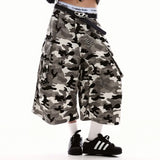 American Fashion Camouflage Overalls Cropped Trousers Men and Women Y2K Street Hiphop Popular Multi-pocket Wide-leg Casual Pants