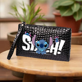1pc Stitch Long Wallet Ultra-Thin With Wristlet, Multifunction Mobile Phone Bag Card Holder Key Pouch Portable Zippered Coin Bag