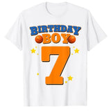 7th 10th 11th 12th Birthday Boys Shirts Basketball 7,10,11,12 Years Old Kids Gift Tee Tops Basketball-Fans Aesthetic Clothes