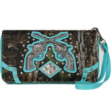 Camouflage Pistol Women Purse with Matching Wallet Set