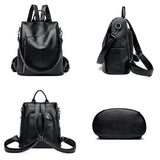 2024 New Women's Anti theft Backpack Large Capacity Female Single Shoulder Bag High Quality Soft Leather School Student Bookpack