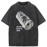 Bundle of Banknotes Vintage Tshirt Men Streetwear Hip Hop Print T-Shirt Harajuku Summer Cotton Washed Tshirt Clothes