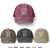 1pc Men's Letter Print Washed Baseball Cap,Outdoor Sunshade Hip-Hop Hat,Adjustable Dad Truck Driver Hat,Suitable For Daily Use