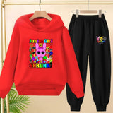 Autumn Winter Incredible Cute Print Children's 2pcs Set Hoodie+Sports Pants Boy Girl Suit Casual Comfortable Harajuku Pullovers