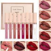 8 pcs matte liquid lipstick, lip glaze - waterproof, non-stick, long-lasting lip gloss, brown, pink, purple and red tones, suitable for Valentine's Day, daily, parties, travel