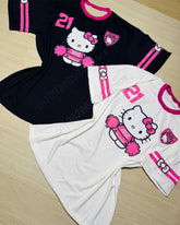 College Style Hellokitty Jersey Sportswear T-Shirt Fashionable Streetwear Short Sleeved Autumn New Women'S Graphic T-Shirts
