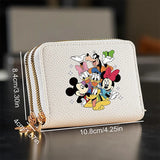 1pc Mickey and Minnie Double Zipper Wallet,Short Coin Purse with Card Slots - Large Capacity Credit Card Holder And Coin Various