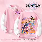 2026 Spring Autumn New Boys Girls Jacket KPop Demon Hunters Printed Baseball Uniform for 4-14 Years Children Sports Outerwear