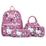 4pcs Kuromi Backpack, Pencil Case, Shoulder Bag, Wallet Set, Hello Kittys School Bag, Melodys Casual Outdoor Daypack