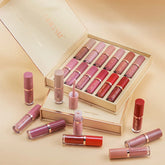 12 Colors Lip Gloss Set Matte Velvet Non-Stick Waterproof Sweatproof Long Lasting Exquisite Gift Set Gift Idea