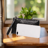 1pc Stitch Long Wallet Ultra-Thin With Wristlet, Multifunction Mobile Phone Bag Card Holder Key Pouch Portable Zippered Coin Bag
