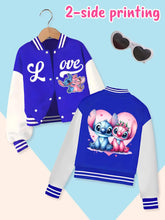 Disney fashion trend baseball jacket, suitable for daily sports and casual wear, printed with cute Stitch pattern, nice gift.