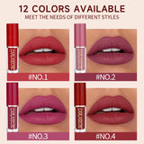 12 Color Book Matte Lipstick Set Non stick Cup Waterproof Lip Gloss Women's Makeup Long Lip Gloss Christmas Set
