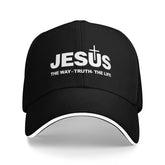 1 Jesus Cross Printed Baseball Cap - Adjustable Quick Buckle Dad Cap, Breathable Polyester, Lightweight Fashion Men and Women