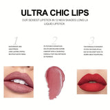 12 Color Matte Liquid Lipstick Kit Long-Lasting Non-Stick Waterproof Korean Makeup Lip Gloss for Women