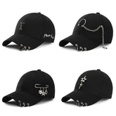 Dad Hat Creative Piercing Ring Baseball Cap Punk Hip Hop Caps Cotton Adult Casual Solid Adjustable Unisex caps