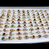 25pcs Vibrant Multi-Stone Roostertail Rings - Dazzling Waterish Stones, Endless Combinations, Versatile Mix-and-Match Design, Perfect for Formal Events, Weddings, Parties, And Daily Wear (16mm-20mm Random) Rings for Women Jew