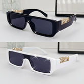 2pcs Leopard Print Retro Fashion Glasses - Unisex Fashion Glasses with Navy & White Frames, Golden-Tone Accents & Sparkling Embellishments, Decorative Lenses for Parties, Festivals, Day & Night Out - Perfect Gift for Girlfrie