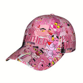 1pc The Pink Panther Baseball Cap for Men & Women - Adjustable Strap, Lightweight Breathable Fabric, Vibrant Cartoon Print for Casual,, Sports, Summer Outdoors - Unisex Gift Hat, Casual Wear, Fun Graphics, Durable Constructio