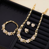 5pcs/ set Luxury Inspired Jewelry Set - Exquisite Necklace, Promise Rings, Bracelets, and Stud Earrings for Women, Lady, Girlfriend, Mother's Day Gift, Wedding Party Jewelry, and Casual Attire