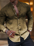 Men Stylish Turn-Down Collar Long Sleeve Closure Design Daily, Vacation,Streetwear Shirt