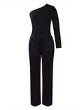 Women plus size shoulder beaded two-piece suit