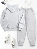 Women Casual Butterfly Print Hooded Long Sleeve Top & Jogger Pant set
