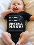 Infant Boys Girls Black"Parent Problems? Call Nana..." Short Sleeve Bodysuit Romper