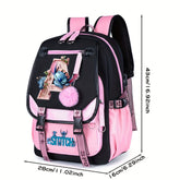 Disney Stitch Large Capacity Pink Polyester Lightweight Casual Backpack
