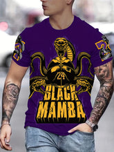 Men Casual Black Mamba 3D Print T-Shirt